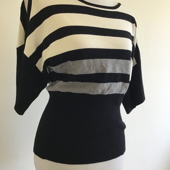 George Me Sweater Black & White Striped Top | London Rag Fine Knit Women… - Picture 4 of 6